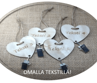 4 kpl Pyyhenipsuja koivu, sydän, narukiinnitys